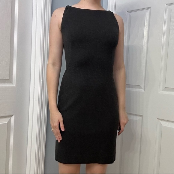 M.M. Lafleur Dress Mini Lydia Preppy Minimalist Twist Straps Dark Gray 6 Small - Picture 2 of 7